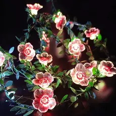 Fio De Cobre LED Rosa Flor De Luz Cordão Exterior Pátio Decoração Em Forma Pisca-Lanterna Coração De Menina De Completa