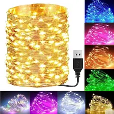 Fio De Fada 5 Metros-100 Cordão De Cobre Luz De Festa De Natal Led