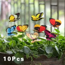 10pcs Plantas De Jardim Borboleta Bush Suprimentos Padrão Colorido De Decoração De Flores Decorativas Ao Ar Livre