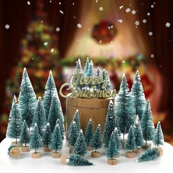 Árvore De Natal 24/12PC Uma Pequena Pinheiro Colocada Na Mesa Mini Decoração Para O Da Casa