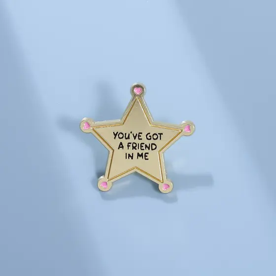 Você Tem Um Amigo Em Mim Broches De Alfinetes De Esmalte Texto Estrela Desenho Animado Carta Textos Brochura Lapela Crachás Jóias Presente Para Amigos