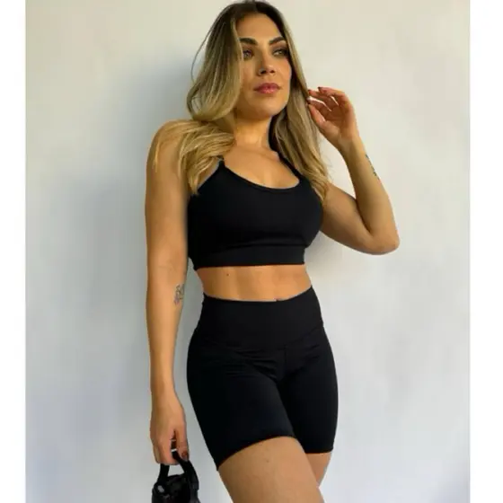 Conjunto Top e Short Alcinha Costa Nadadora Fitness Academia Treino