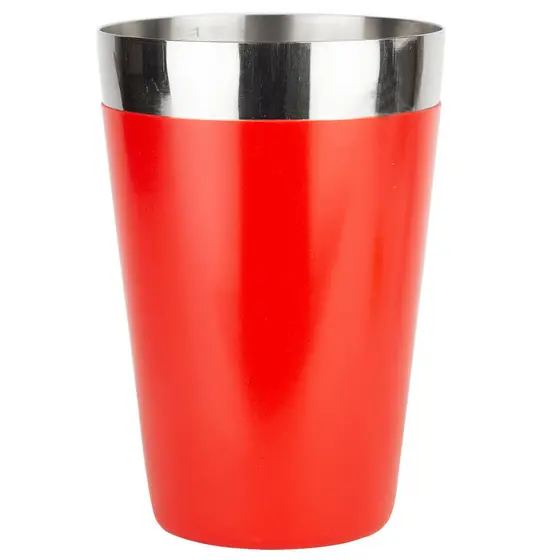 Tampa Para Coqueteleira Boston Inox Emborrachada Vermelha 540ml Bartender Store