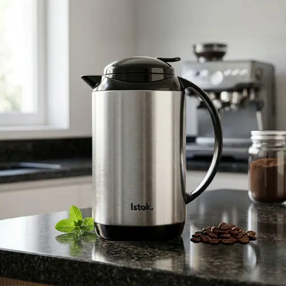 Garrafa de Café Térmica Inox Dubai 500ml Com Gatilho e Alça - Garrafa para Café Mantém Até 12hrs