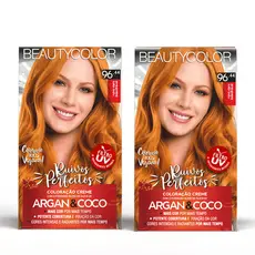 Kit 2un Coloração Beautycolor Kit 96.44 Ruivo Claro Indecifrável