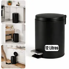 Lixeira 12 Litros Aço Inox com Pedal Antiodor Cozinha Banheiro Cesto Com Pedal E Balde Removivél