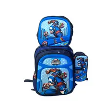 Kit Escolar Infantil Bolsa Lancheira Estojo Estampas 3D Menina e Menino