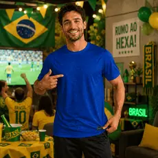Camiseta Masculina Academia Dry Fit Esportiva Branca Azul Preta (ENVIO EM MENOS DE 24HRS)