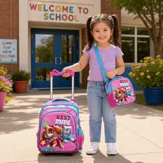 Novidade! Kit Mochila Escolar Rodinha Unicornio Arco Íris Rosa Roxo Infantil Meninas 2026