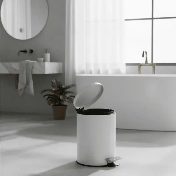 Lixeira INOX Luxo C/ Pedal E Tampa 12 Litros Para Banheiro Escritório Cozinha Quarto