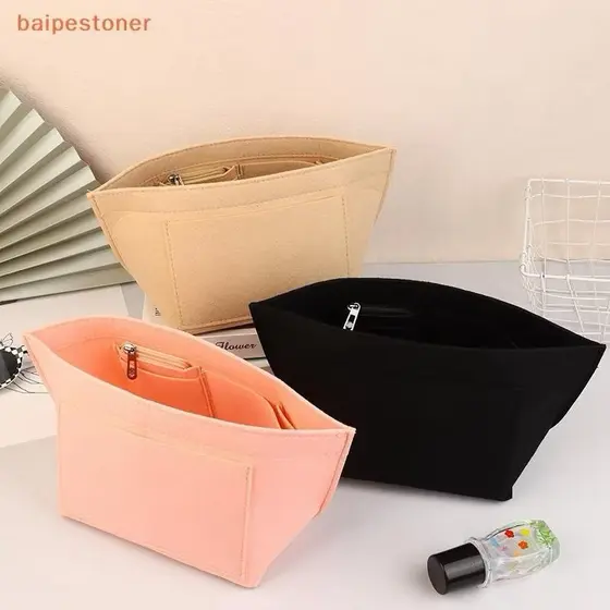 Bolsa de Maquiagem Forrada com Pele Sintética Baipestoner Bolsa de Armazenamento Adequada para Bolsa de Mão 90GJ IMRE