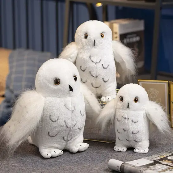 Feiticeiro Boneco De Pelúcia De Coruja De Neve Vívida Realista Animal