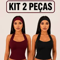 KIT 2 BLUSAS FEMININA TOP HALTER CROPPED AJUSTADO FRENTE ÚNICA COSTA NUA CASUAL MODA VERÃO ACADEMIA 2026