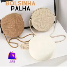 Bolsa Palha Tiracolo Redonda Verão  Transversal Estilo Praia Casual Chique Feminina Pequena Bolsinha