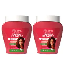 Inoar Kit Com 2 Creme Capilar Poder Das Vitaminas Morango 2x1kg
