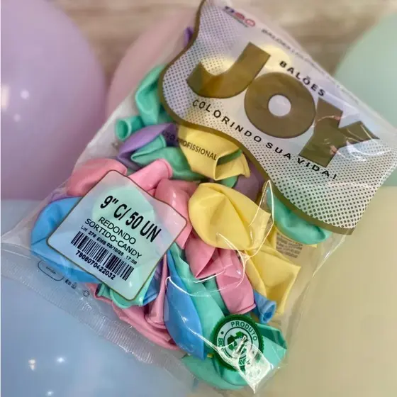 50 unidades BALÕES Nº9 redondo CORES CANDY bexiga 9 polegadas