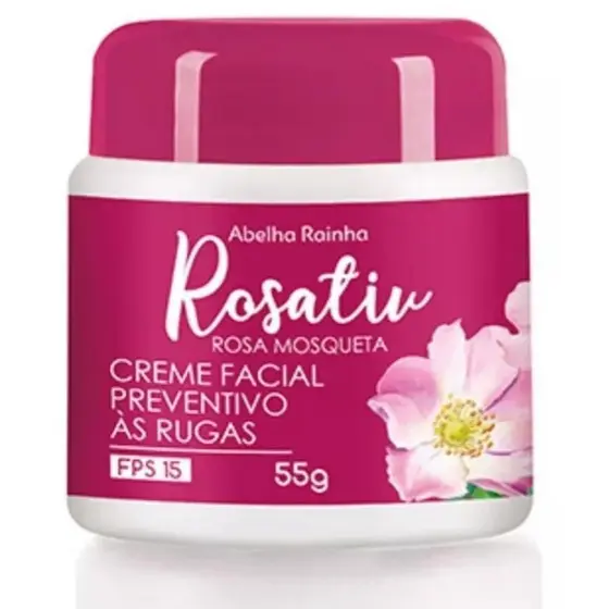 Creme Facial Preventivo Às Rugas Com Óleo De Rosa Mosqueta Rosativ - Abelha Rainha 55g