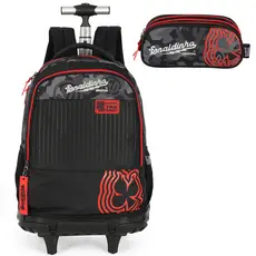 kit Original Mochila Rodinha Escolar Enaldinho Estojo Juvenil Infantil Grande Menino Masculino