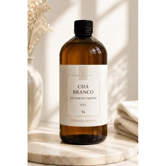 DIFUSOR de varetas  PREMIUM  CHA BRANCO 1 Litro Alta Fixação Besser Aromas