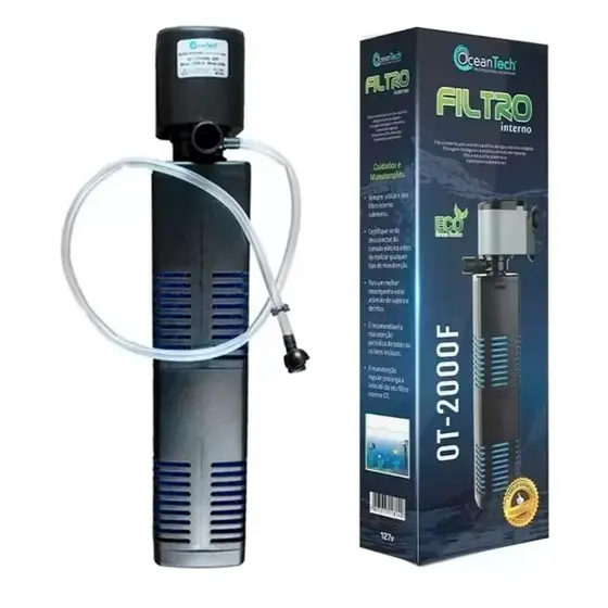 Filtro Para Aquario até 200 litros Interno Com Bomba Ocean Tech OT-2.000F –1.200L/H 110v ou 220v