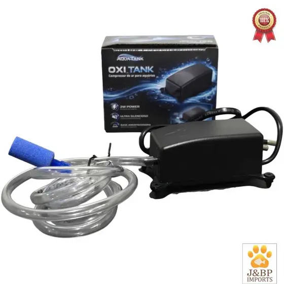 Oxigenador Para Aquário Compressor De Ar  Ultra Silencioso C/ Mangueira e Pedra Porosa Baixo consumo