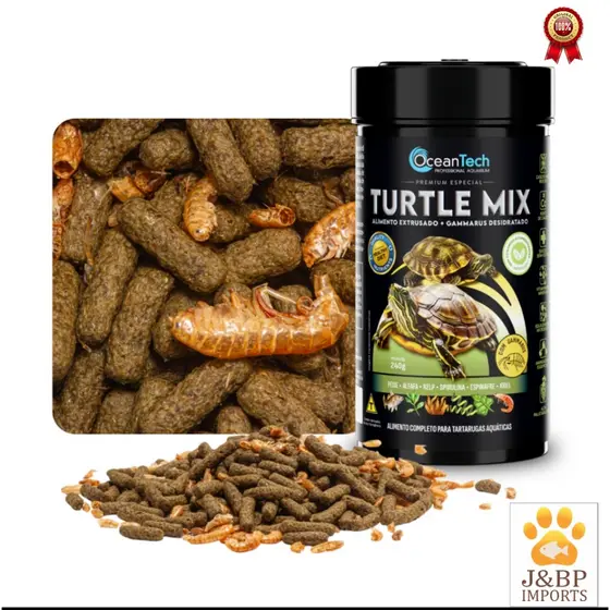 Ração Para Tartaruga Ocean Tech Ração + Camarão Turtle Mix/Distribuidor Oficial/Envio Imediato