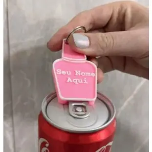 Abridor de Latas Chaveiro Protetor de Unhas Gel Personalizado Seu Nome Manicure