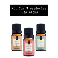 kit 3 Essencias Para Aromatizador Difusor de Ambiente  elétrico - Via Aroma c/ 3 Essências
