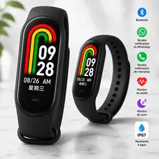 Relógio Inteligente Smartband M8 Mede Pressão Batimentos Oxigênio Sono Pulseira Smartwatch Bluetooth