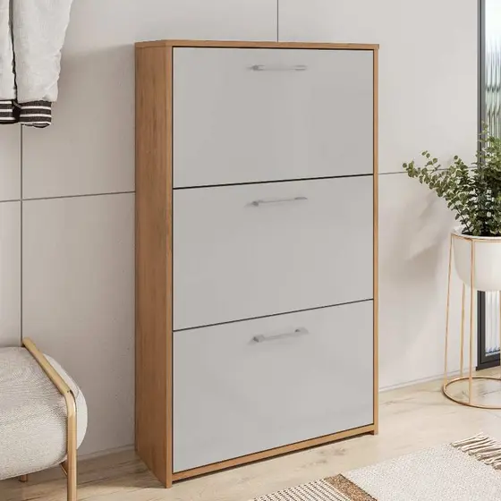 Sapateira Vertical com Portas Organizadoras Armário Multiuso Decorativo Sala Quarto e Hall Entrada