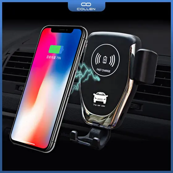Carregador Veicular Sem Fio Por Indução, Suporte Inteligente Veicular Com Carregador Sem Fio Qi, Suporte Veicular Com Carregador Sem Fio