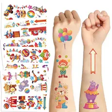 Adesivos de Tatuagem da Nova Série de Circo de Desenho Animado Transfronteiriço à Prova d'Água Presente de Festa Engraça