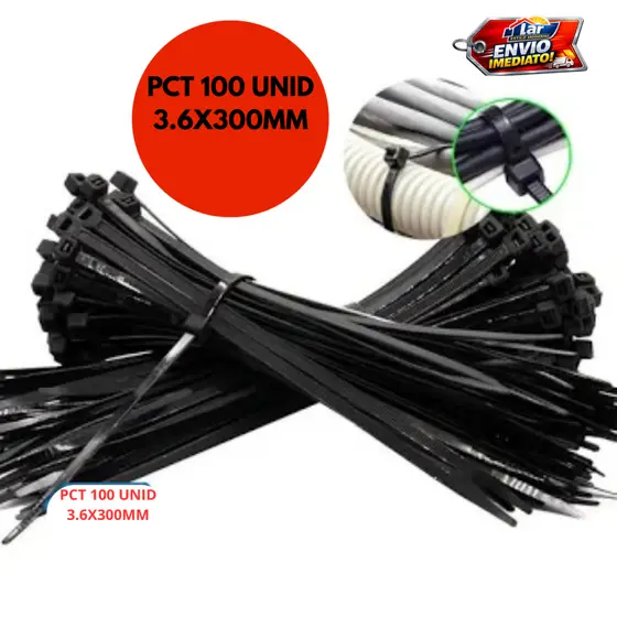 Abraçadeira Nylon 3,6x300mm Enforca Gato Organizador de Fios Organizador de cabos