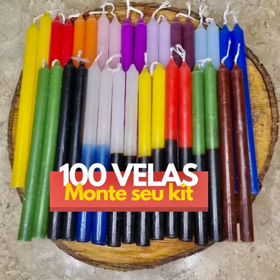 Kit 30, 50, 70 E 100 Vela Palito Coloridas e Bicolores 16 Cm