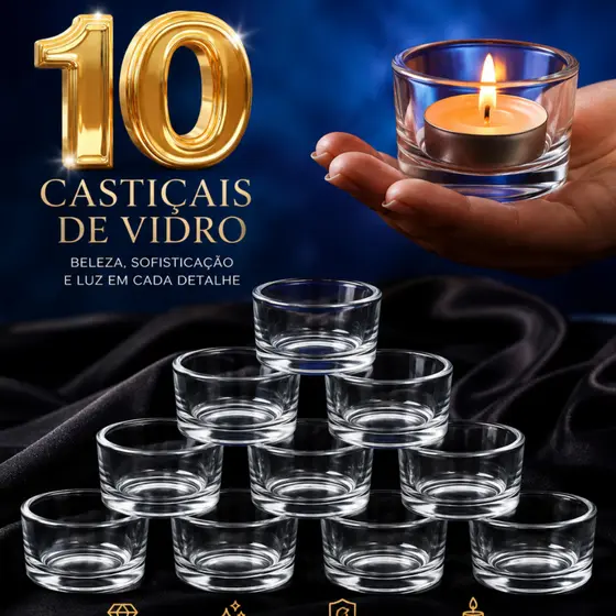 Castiçal Porta Vela Romantico Surpresa Decoração Dia Dos Namorados Cristal