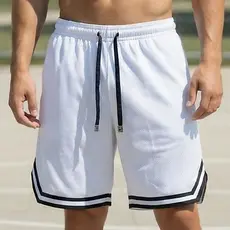 Bermuda Short Dry Fit Americano Academia Masculina Respirável Para Treino e Corrida Confortável Branco