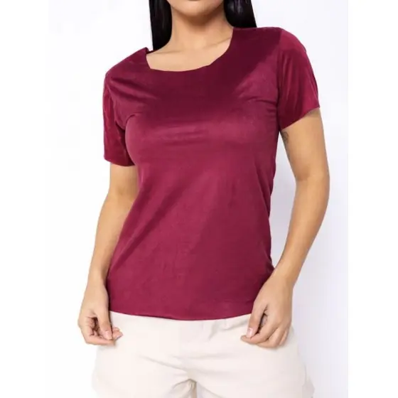 Camiseta básica t-shirt Suede feminina