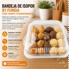 Bandeja de Isopor + Tampa B1 funda Para Brigadeiro Salgados Porção kit 50  25 ou 10 Unidades
