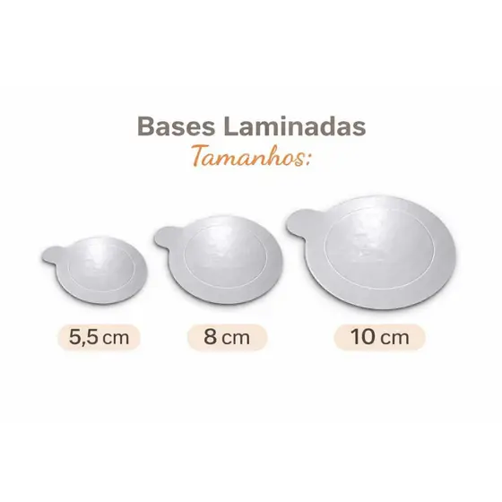 Base Laminada Prata para Doces N5,5 N8 N10 Premium dupla Face Suporte para Doces e Festas