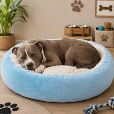 Cama Pet Sherpa G 70cm x 70cm  para Cães e Gatos de Porte Grande Super Macia e Confortavel Caminha Redonda Pet