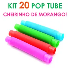 KIT 10/20 POP TUBE Tubo Fidget Toy Sensorial Descompressão Anti Stress