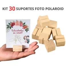 Kit 10 / 20 / 30 / 50 Mini Suporte Porta Retrato Madeira Foto Polaroid Decoração Lembrancinha