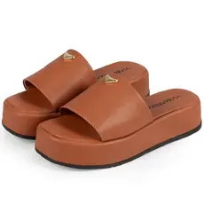 Tamanco Feminino Tira Plataforma Sandália Confortável Chinelo Mule Flatform Blogueira Slide Papete
