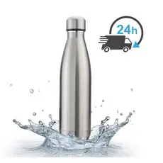 Garrafa Inox a Vácuo Resistente Squeeze Suco Chá Academia (Não é Térmica)