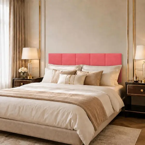 KIT 5 CABECEIRA RETANGULAR MODULAR SUEDE PREMIUM Para Cama Box  Solteiro Painel Estofado Decorativo Com Fita Dupla Face