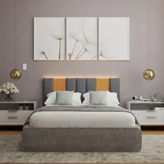 Kit Cabeceira Ripada MDF Alta Qualidade Cama Box Super Premium Retangular