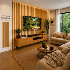 Kit 10 Até 200 Placas Ripados PREMIUM Revestimentos Painel Decorativo MDF Alta Qualidade 45cmx10cm