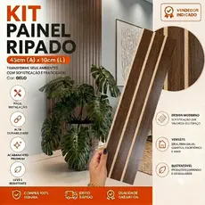 Kit 50 Até 200 Placas Ripados Revestimentos Painel Decorativo MDF 45x10cm Premium Quarto Escritório