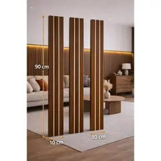 Kit ATÉ 40 Placas Ripado Grande MDF Premium 90x10 Painel Parede Decorativo Autocolante SalaTv Quarto