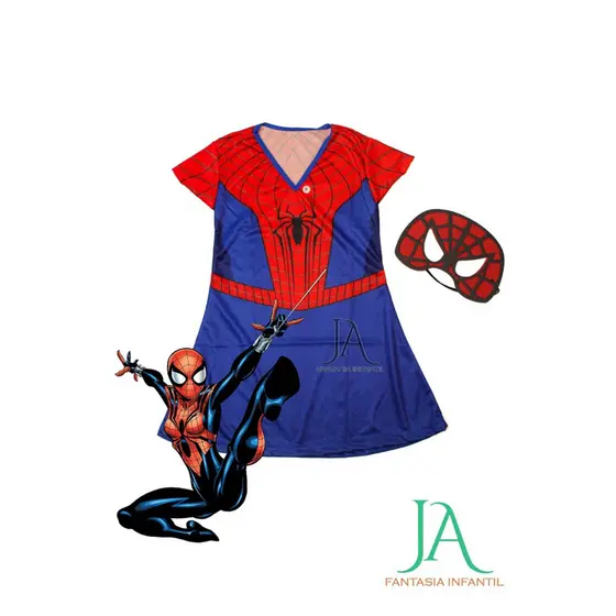 MULHER ARANHA VESTIDO FANTASIA INFANTIL C/ ACESSÓRIO